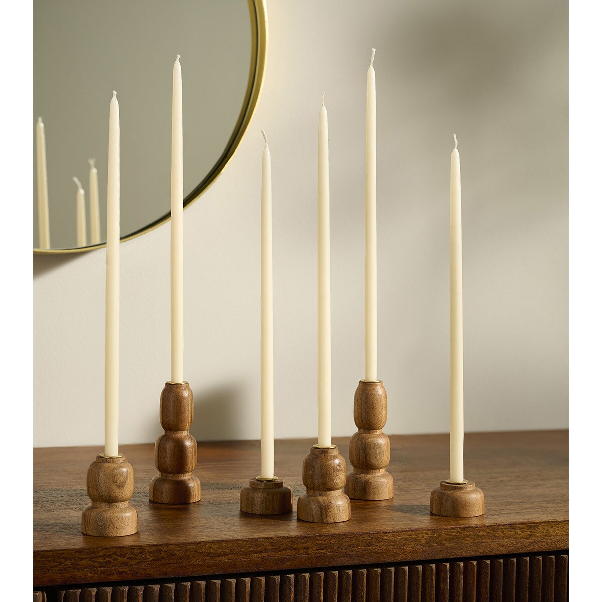 Conjunto de 20 Velas Finas Slim Box Cru-5