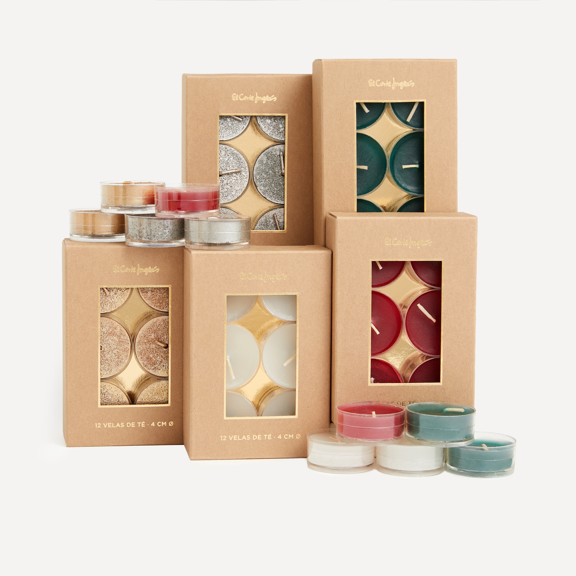 Conjunto de 2 Velas Tealight Basic Colours Verde-4