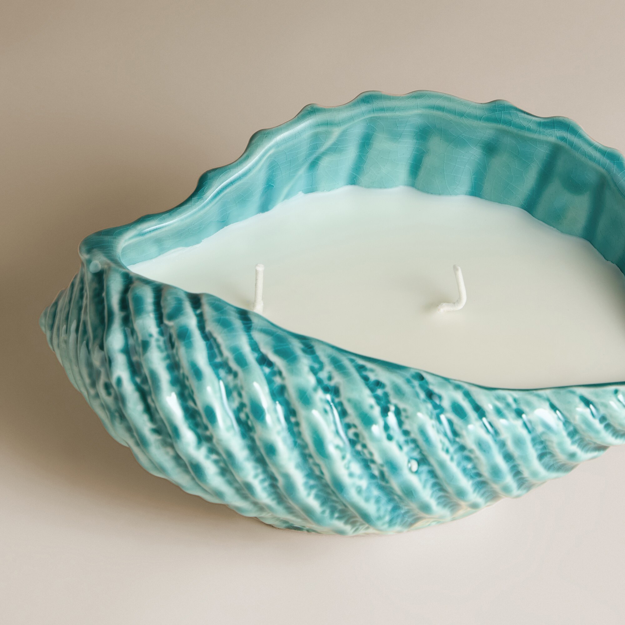 Vela Aromática Citronela Búzio Turquesa-3