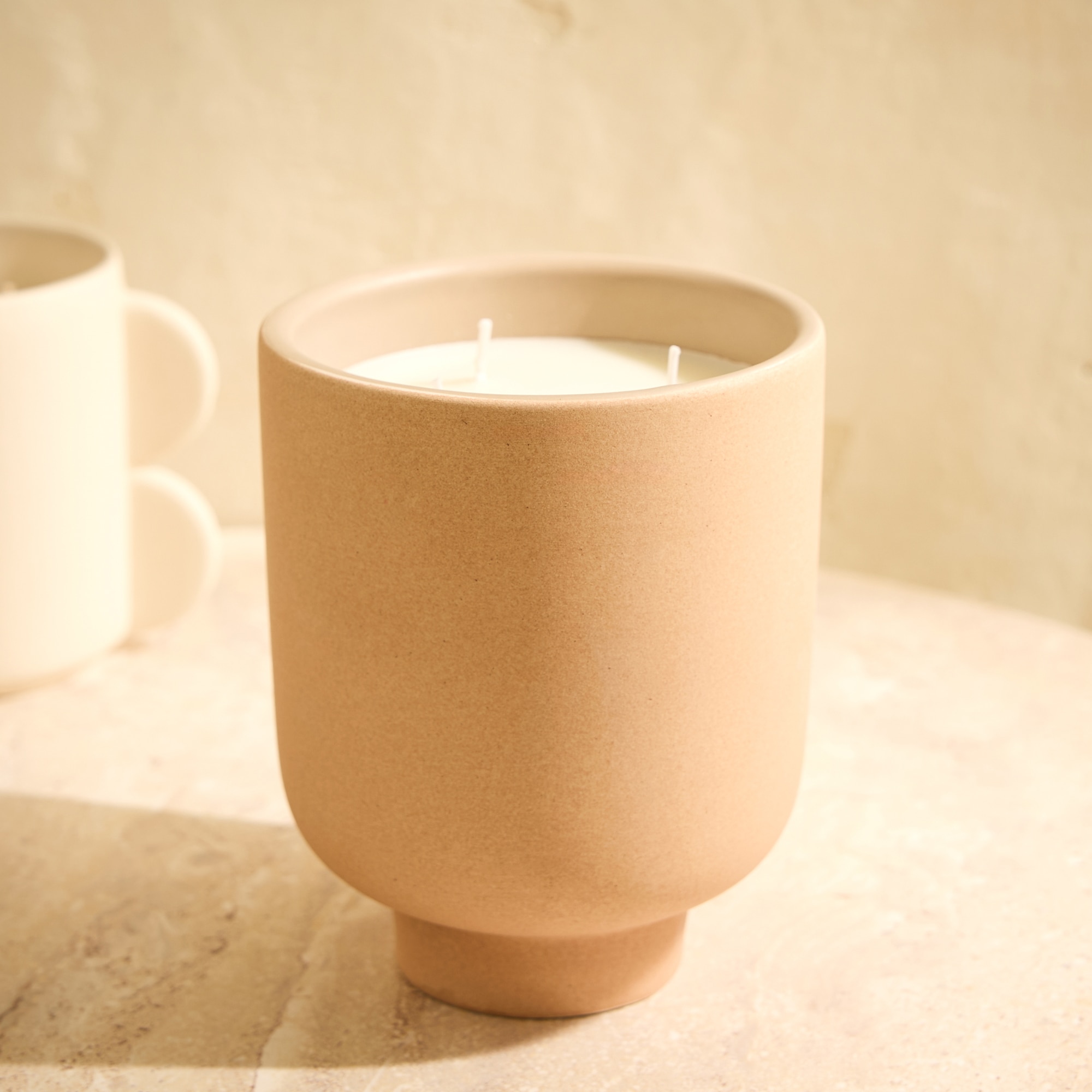 Vela em Copo de Cerâmica Castanho-1