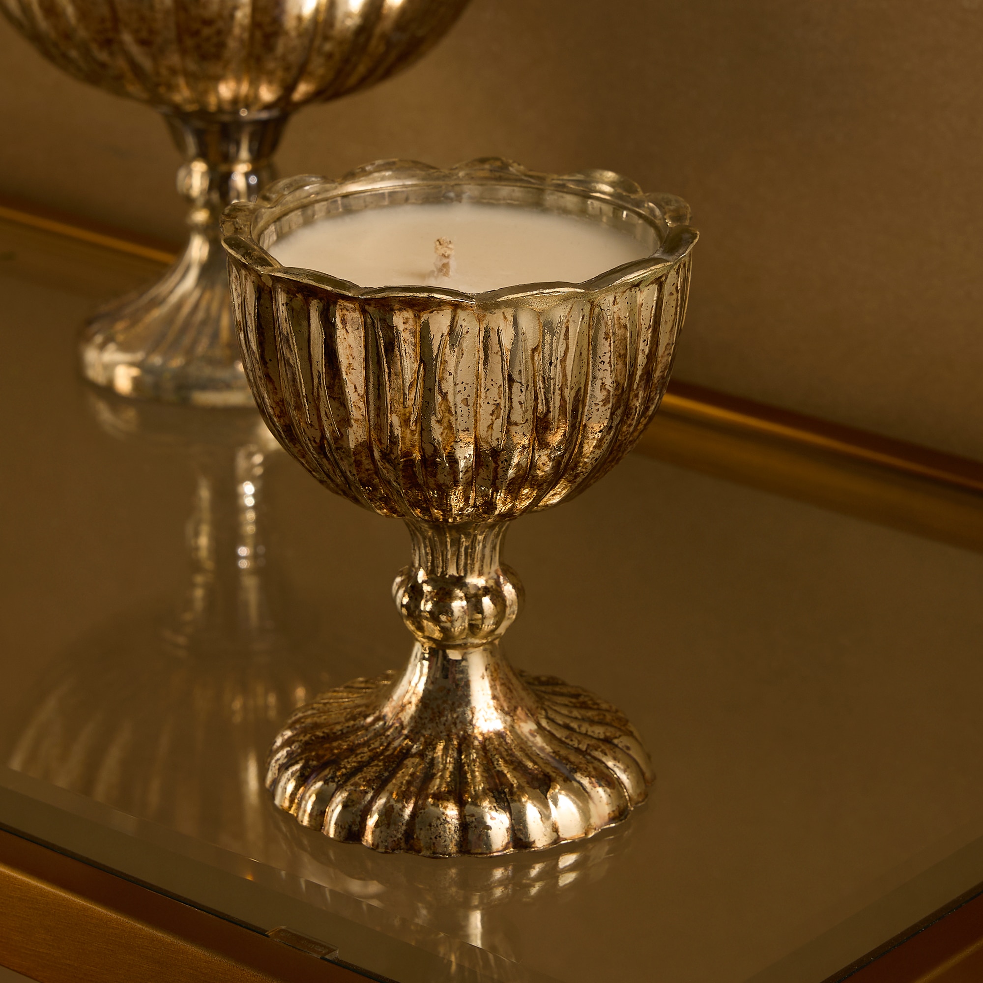 Vela em Copo Dourado com Fantasia Natal Ouro-1