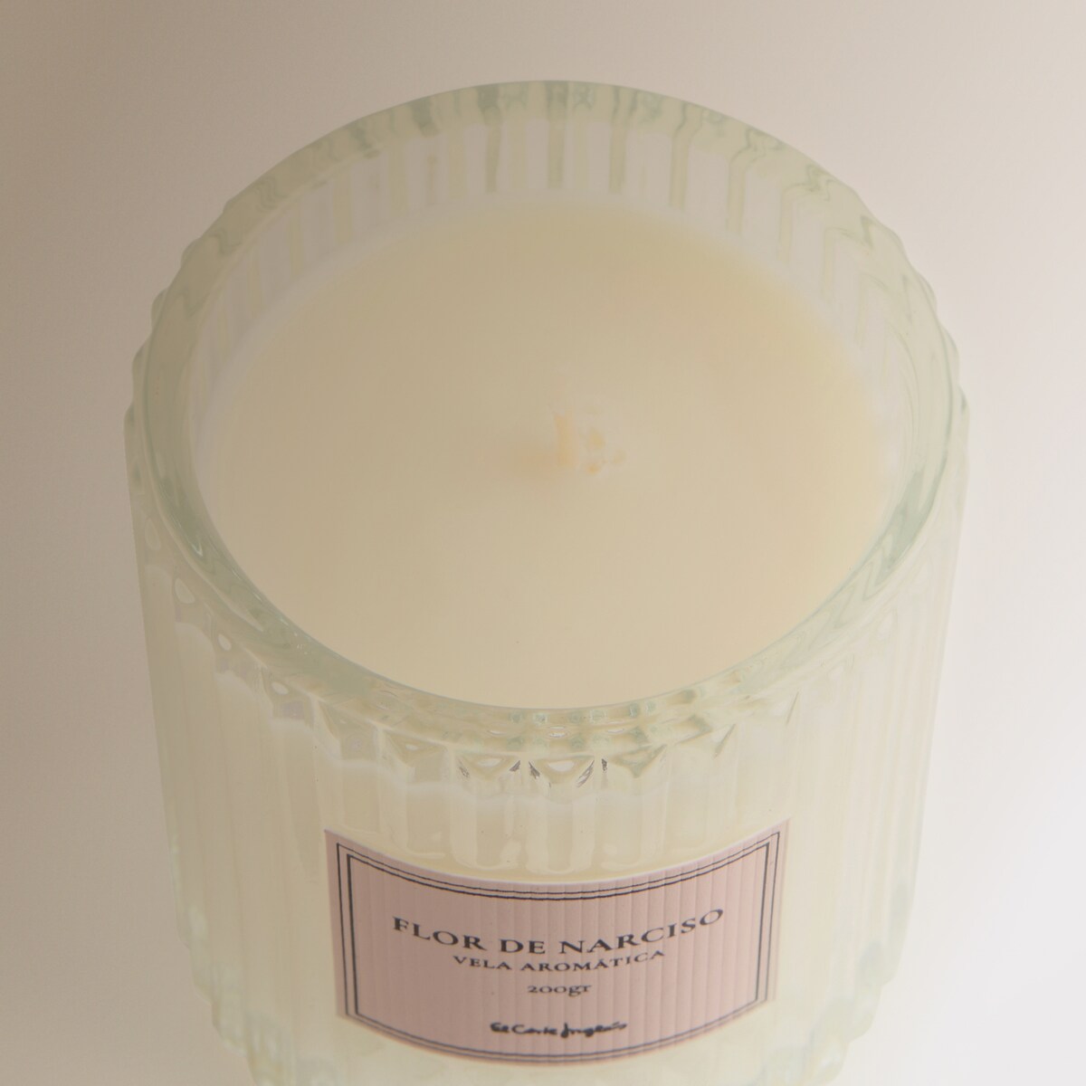 Vela Aromática em Copo Flor de Narciso de Cristal às Riscas Transparente-3