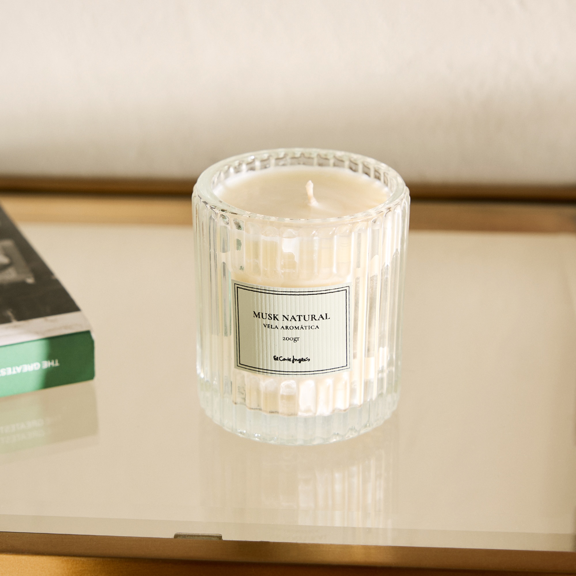 Imagem 0 de Vela Aromática em Copo Musk Natural de Cristal às Riscas