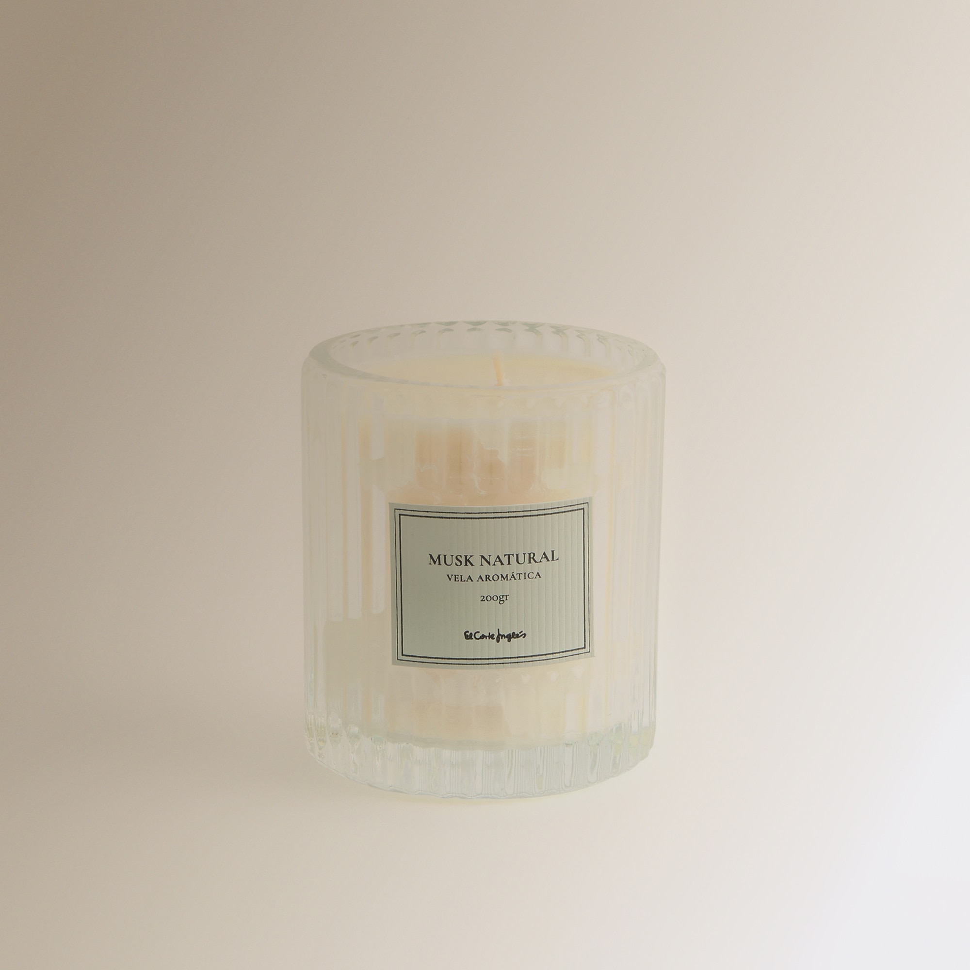 Vela Aromática em Copo Musk Natural de Cristal às Riscas Transparente-2