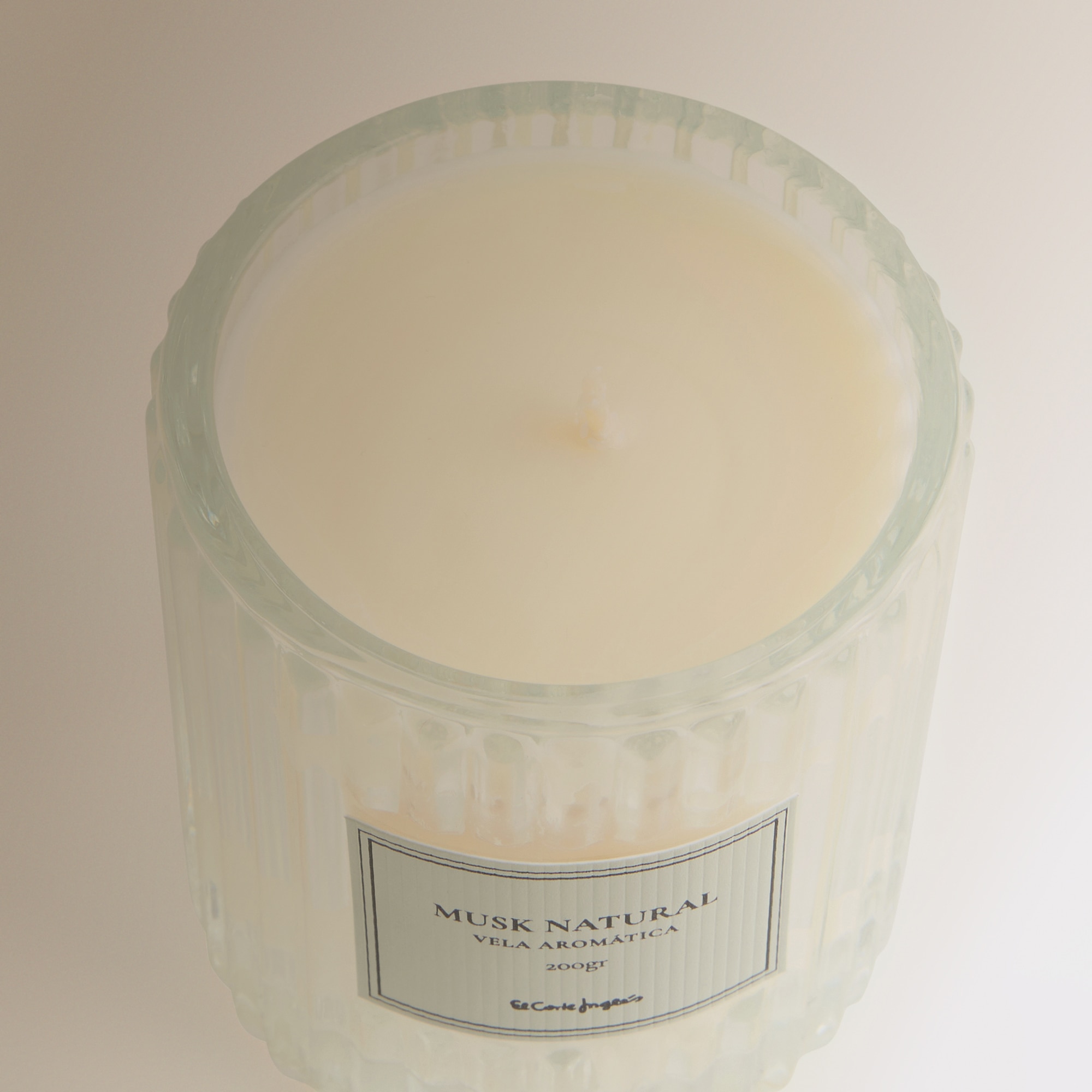 Vela Aromática em Copo Musk Natural de Cristal às Riscas Transparente-3