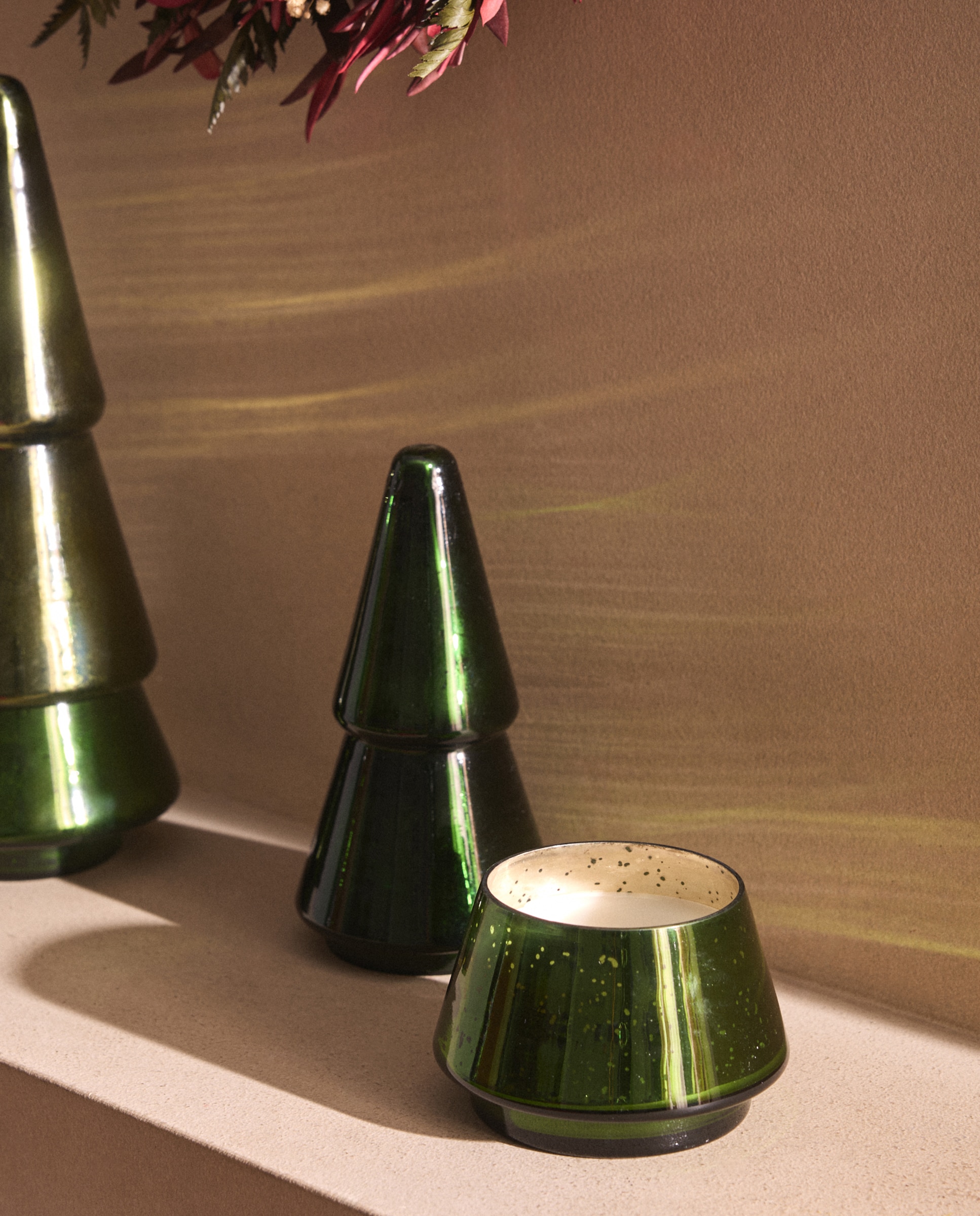 Vela Aromática Árvore Bosque de Inverno Natal Verde-1