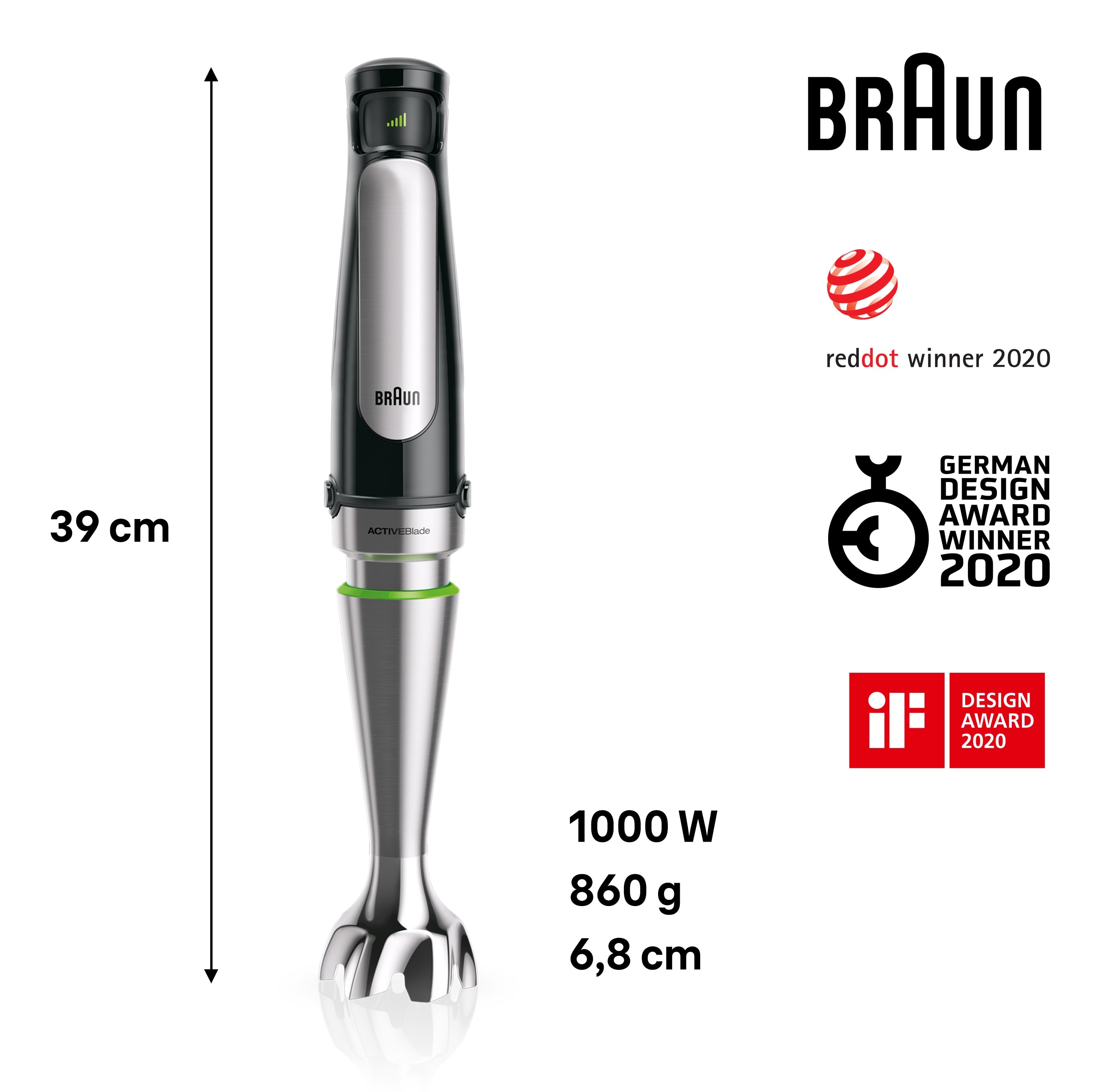 Batidora de mano Braun Minipimer MultiQuick 7 MQ7035X SmartSpeed Negro-8