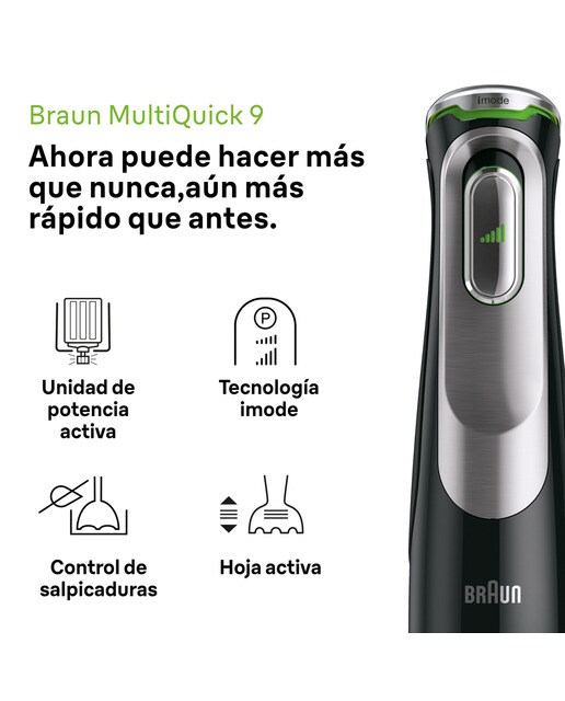 Batidora de mano Braun Minipimer MultiQuick 9 MQ9135XI SmartSpeed avanzado Negro-3
