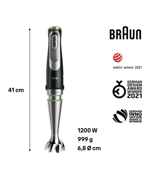 Batidora de mano Braun Minipimer MultiQuick 9 MQ9135XI SmartSpeed avanzado Negro-8