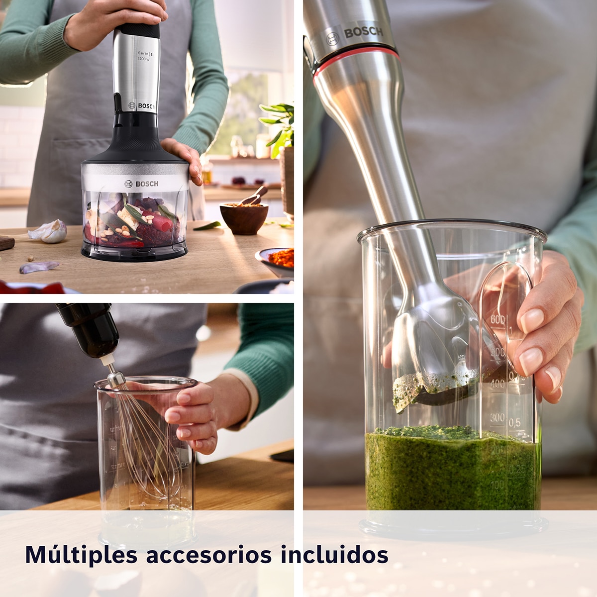 Batidora de mano Bosch, ErgoMaster, Serie 6,  MSM6M831 Negro / Acero Inox-12