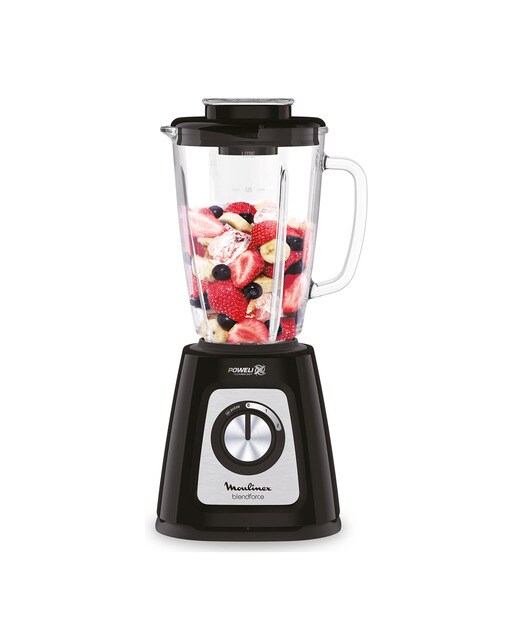 Batidora de Vaso Moulinex Blendforce Glass, Capacidad 1.75L Negro-2