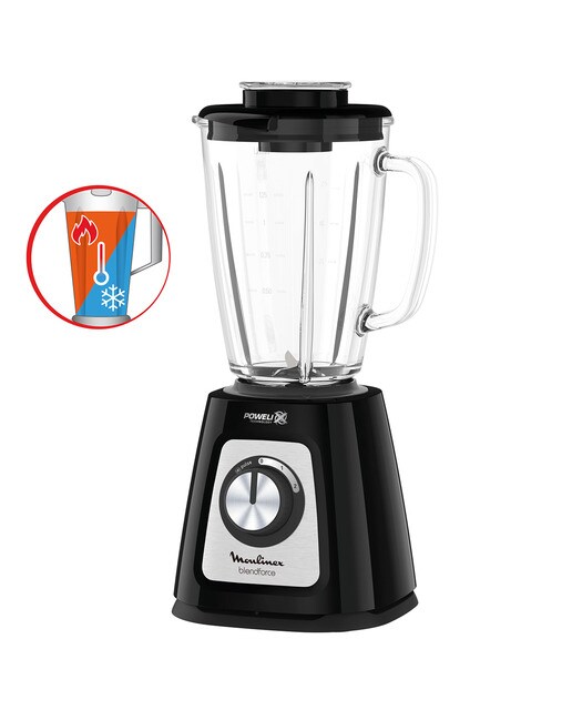 Batidora de Vaso Moulinex Blendforce Glass, Capacidad 1.75L Negro-4