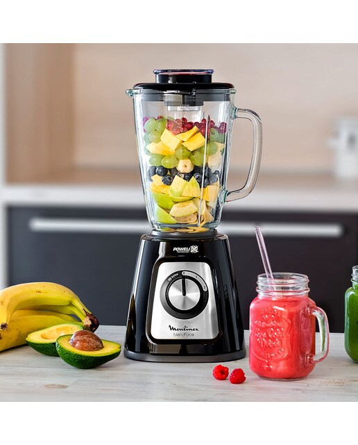 Batidora de Vaso Moulinex Blendforce Glass, Capacidad 1.75L Negro-5