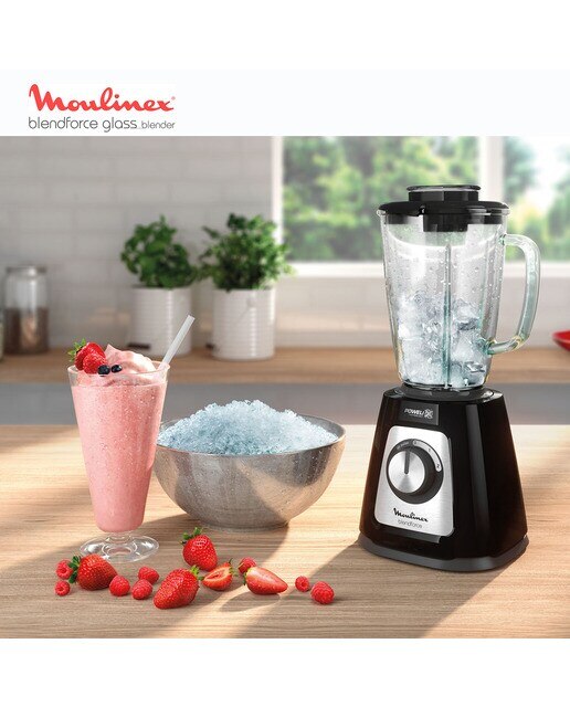 Batidora de Vaso Moulinex Blendforce Glass, Capacidad 1.75L Negro-6