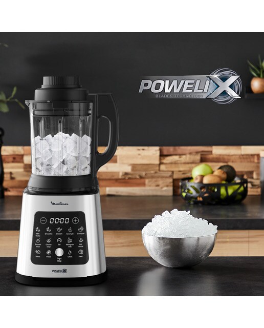 Batidora de Vaso Moulinex PerfectMix Cook LM835D, Cuchillas Powelix Negro-9