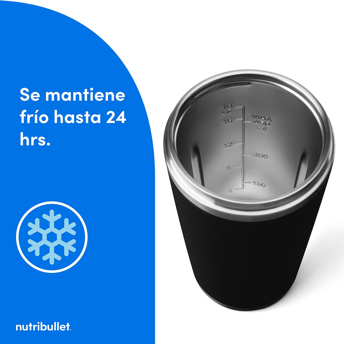 Batidora personal portátil Nutribullet Flip NBP016B con vaso térmico para mantener el frío Negro-5