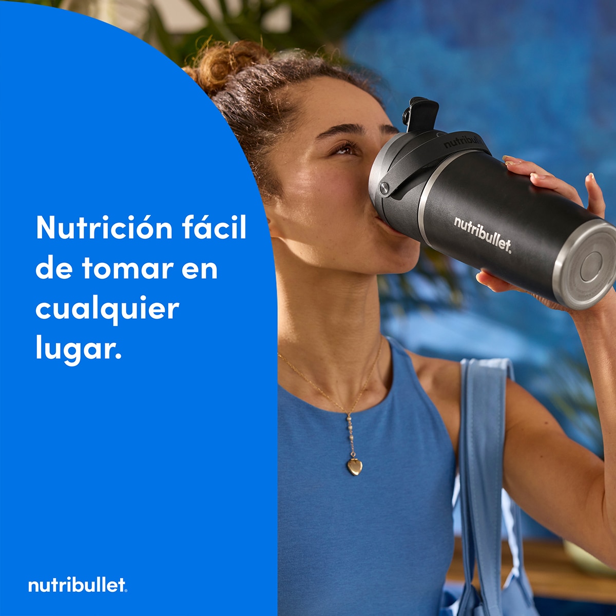 Batidora personal portátil Nutribullet Flip NBP016B con vaso térmico para mantener el frío Negro-10