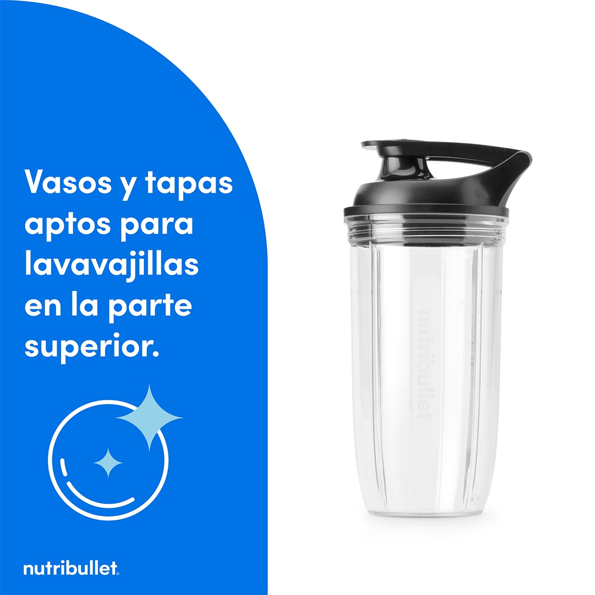Batidora personal nutribullet Turbo NBT1006MB 1000W con 2 vasos de viaje Negro-8