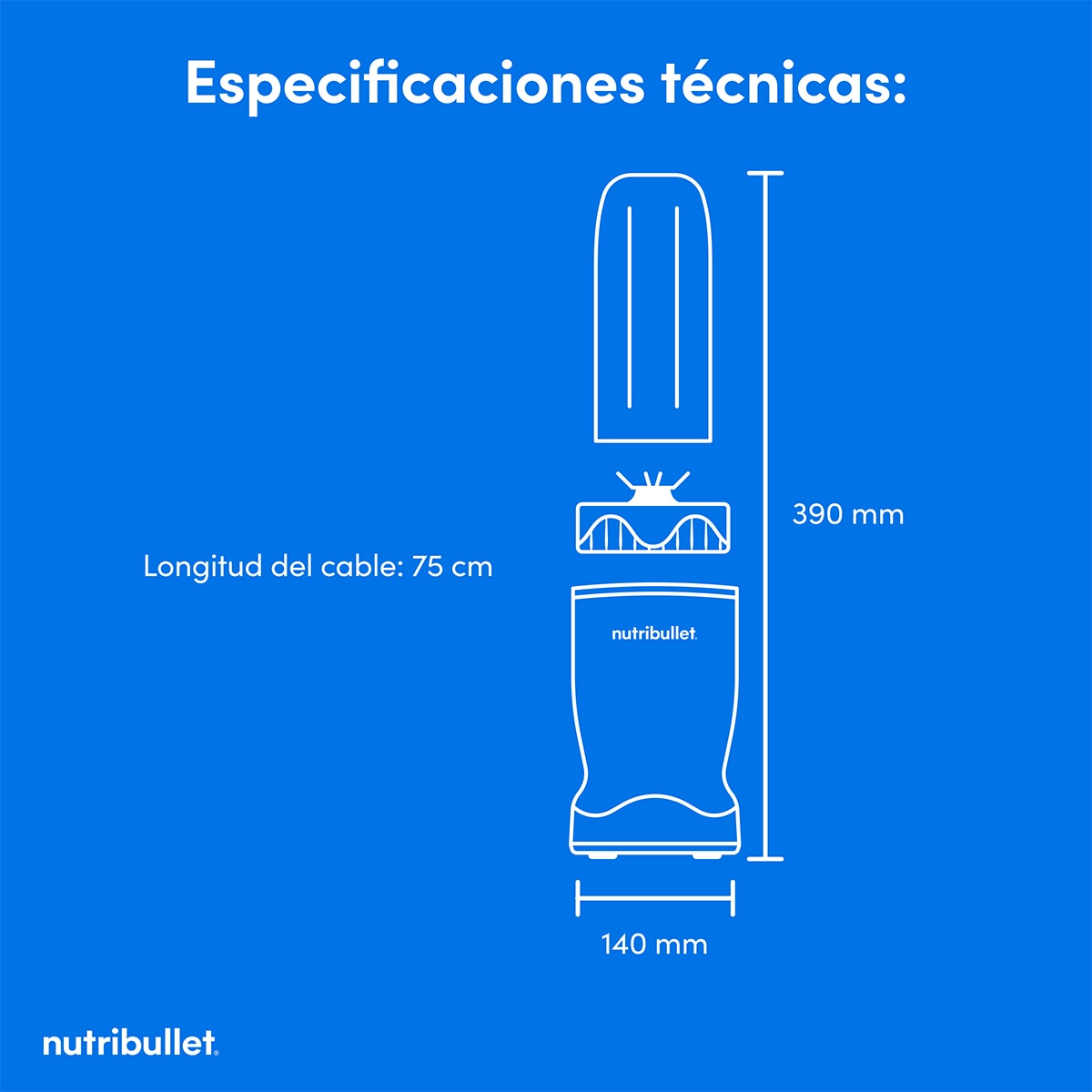 Batidora personal nutribullet Turbo NBT1006MB 1000W con 2 vasos de viaje Negro-9