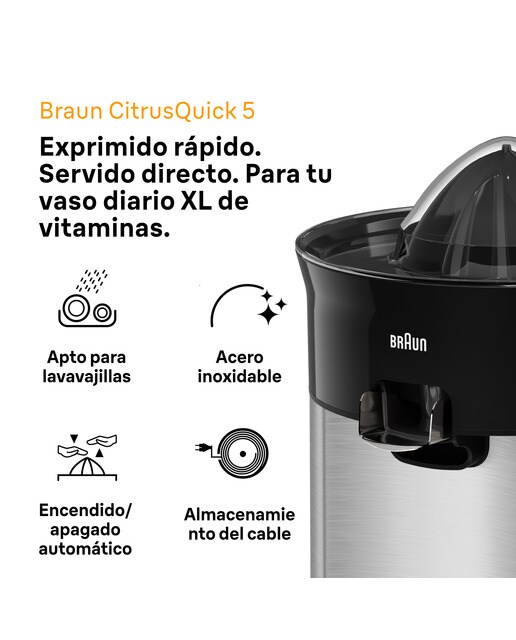 Espremedor Braun CitrusQuick 5 com Sistema Antigotas Preto-2