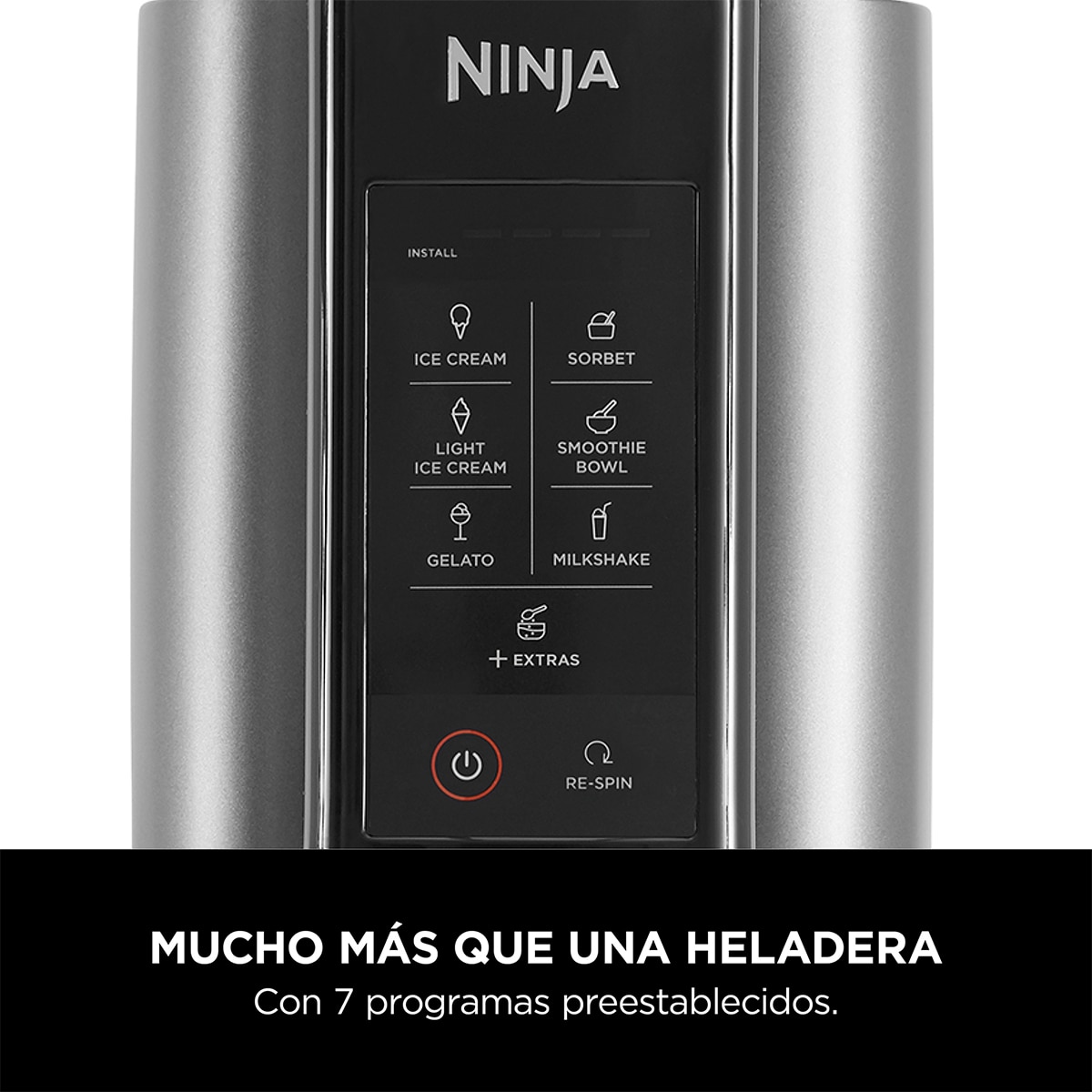 Máquina de helados y elaboraciones frías Ninja Creami NC302EU con capacidad de 7,1 litros y 7 programas Gris-3