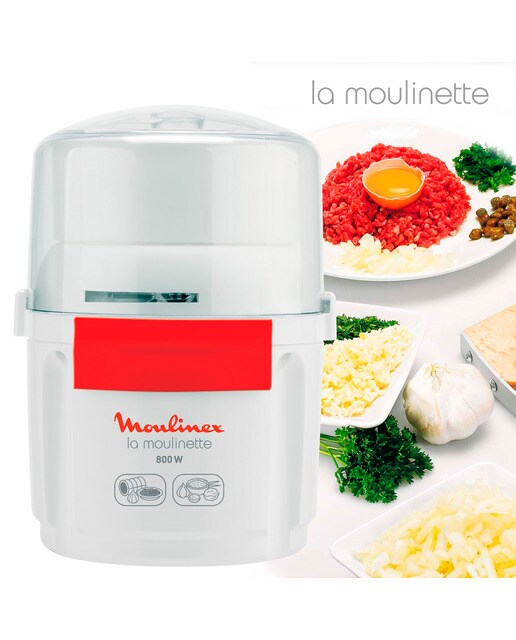 Picadora Moulinex 1-2-3: 800W de Potencia, Cuchilla de Acero Inoxidable Blanco-5