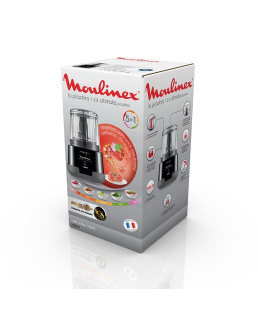 Picadora Moulinex Ultimate, 5 en 1: Pica, Tritura, Mezcla, Muele, Semibate Negro-8