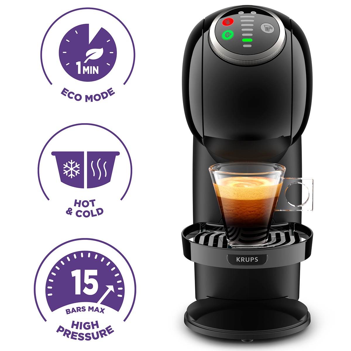 Imagen 7 de Cafetera de cápsulas automática Krups Genio S para cápsulas Nescafé Dolce Gusto - Negro Negro