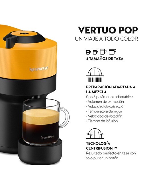 Cafetera de cápsulas Nespresso De'Longhi Vertuo Pop para cápsulas Nespresso Vertuo Amarillo-9