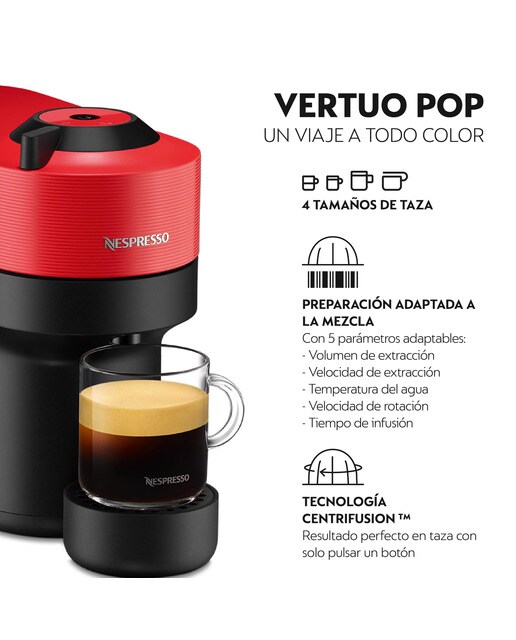 Cafetera de cápsulas Nespresso Krups Vertuo Pop para cápsulas Nespresso Vertuo Rojo-7