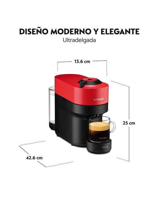 Cafetera de cápsulas Nespresso Krups Vertuo Pop para cápsulas Nespresso Vertuo Rojo-11
