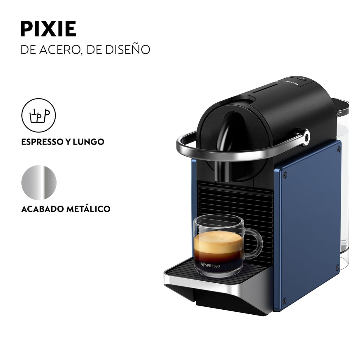 Cafetera de Cápsulas automática Nespresso De'Longhi Pixie para cápsulas Nespresso Original - Azul Azul-3