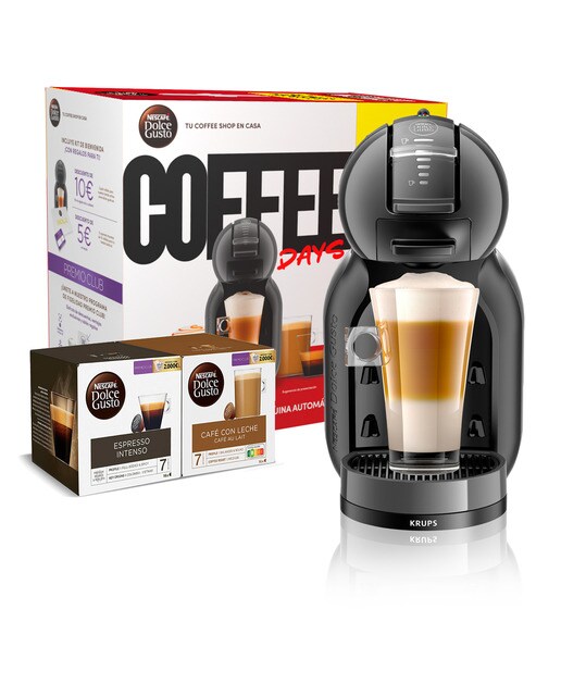 Cafetera espresso automática Krups Mini Me con función Play & Select para cápsulas Nescafé Dolce Gusto + 2 packs de café Negro-10
