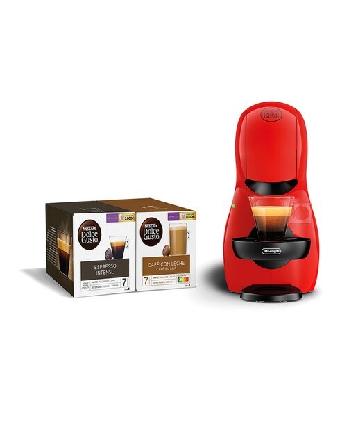 Cafetera de cápsulas manual De´Longhi Piccolo XS EDG210.R+BDL para capsulas Nescafé Dolce Gusto