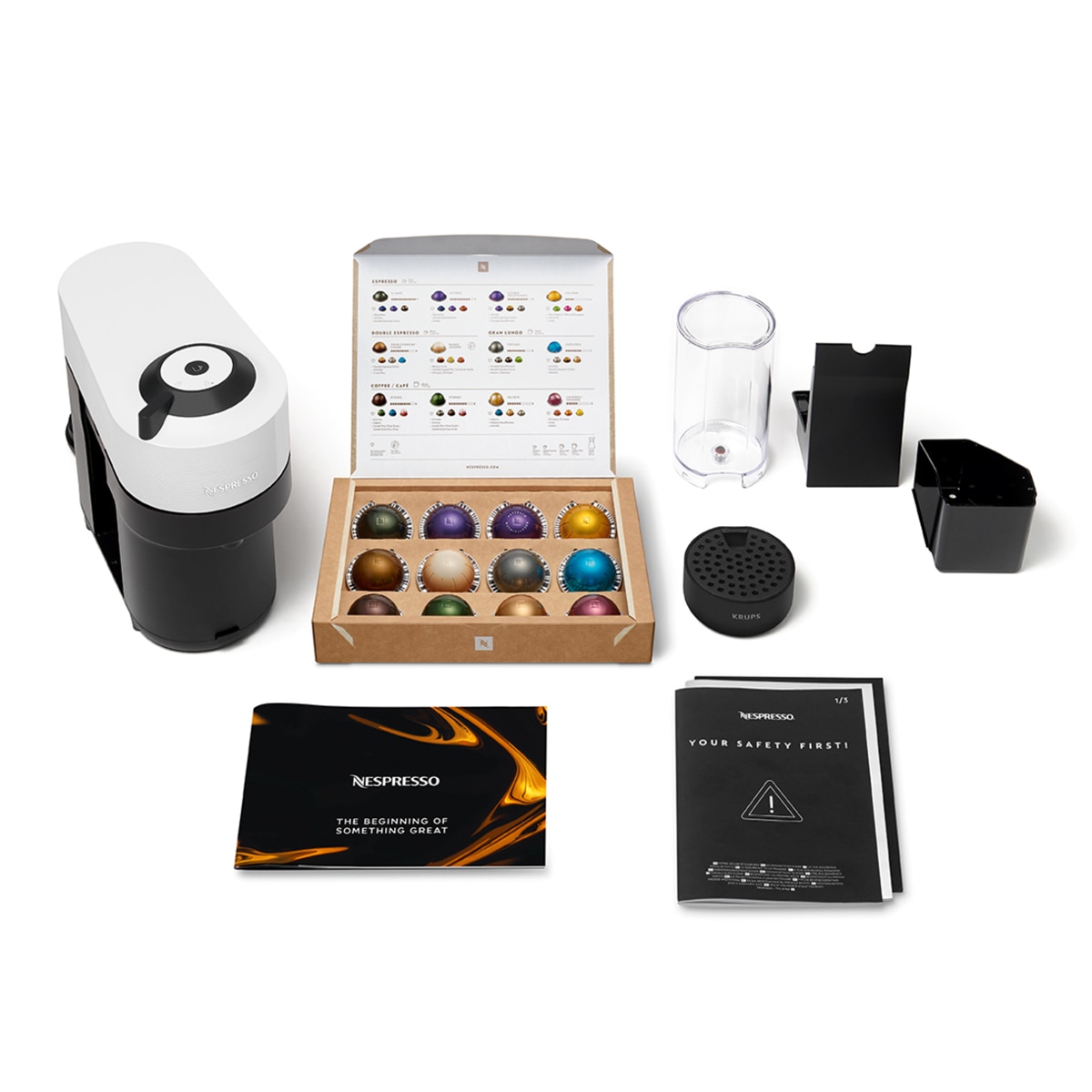 Cafetera de cápsulas Krups Vertuo Pop XN9201nes para cápsulas Nespresso Vertuo Blanco-8