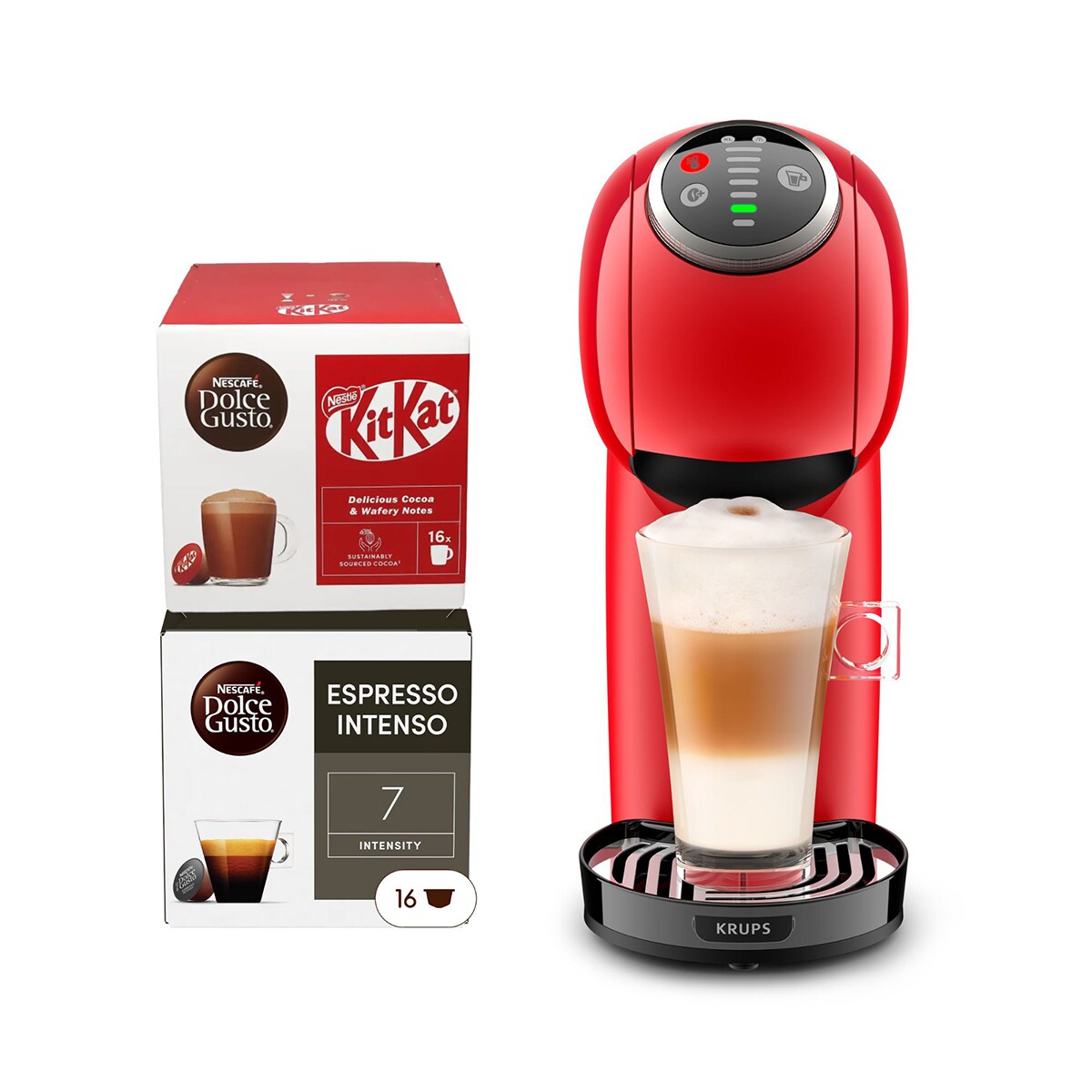 Cafetera de cápsulas automática Krups Genio S Plus para cápsulas Nescafé Dolce Gusto Rojo-5