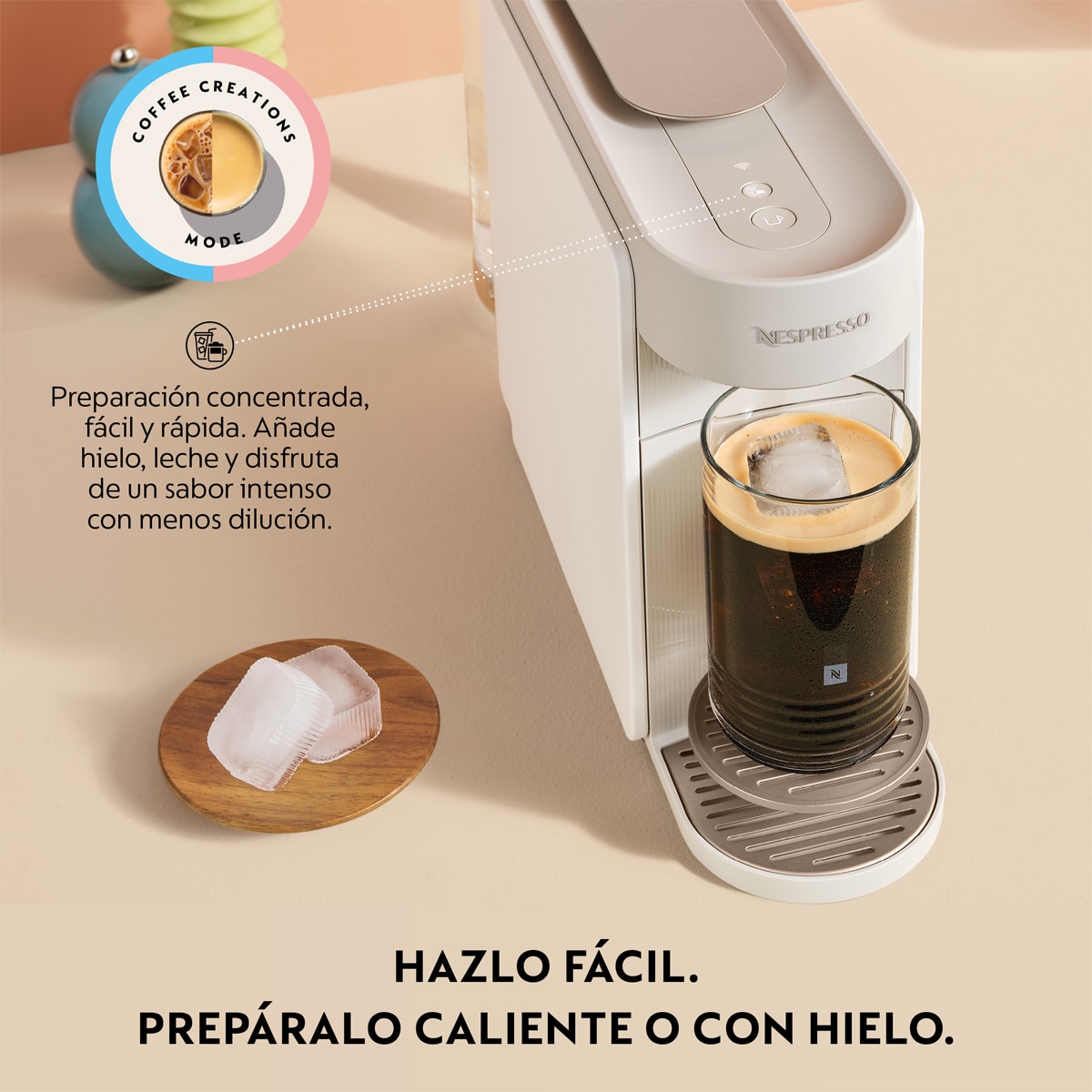 Cafetera de Cápsulas automática Nespresso De'Longhi Vertuo Up ENV200.W para cápsulas Nespresso Vertuo Blanco-5