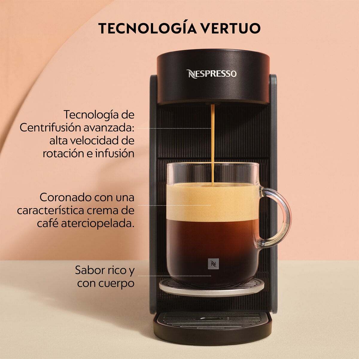 Cafetera de Cápsulas automática Nespresso De'Longhi Vertuo Up ENV200.GY para cápsulas Nespresso Vertuo - Negro Negro-3