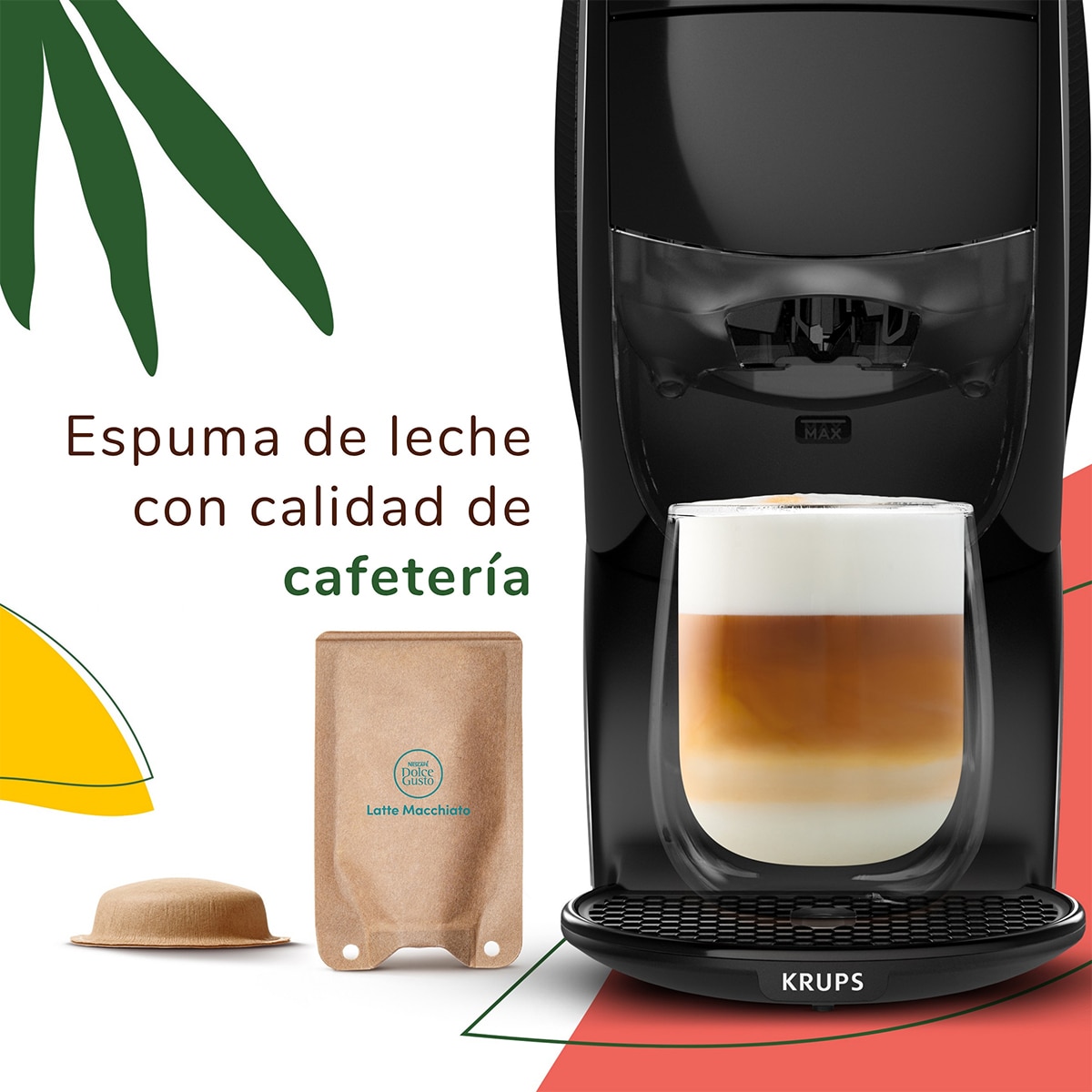 Cafetera de cápsulas de papel Krups NESCAFÉ Dolce Gusto Neo Latte W KP8508 - Negro Negro-8