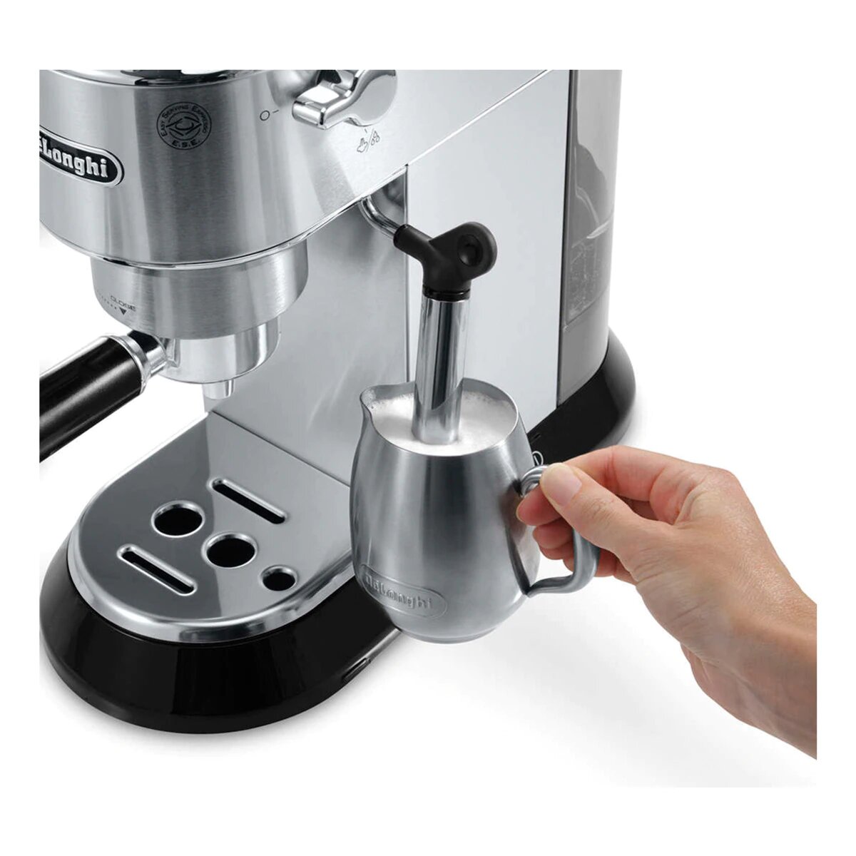 Cafetera espresso manual de bomba De´Longhi Dedica EC685.M con sistema cappuccino Plata-8