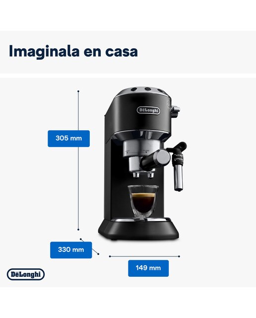 Cafetera espresso manual de bomba De'Longhi Dedica EC685.BK sistema cappuccino Negro-3