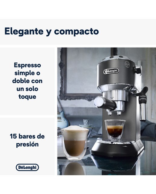 Cafetera espresso manual de bomba De'Longhi Dedica EC685.BK sistema cappuccino Negro-4