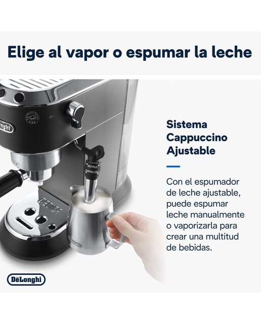 Cafetera espresso manual de bomba De'Longhi Dedica EC685.BK sistema cappuccino Negro-5