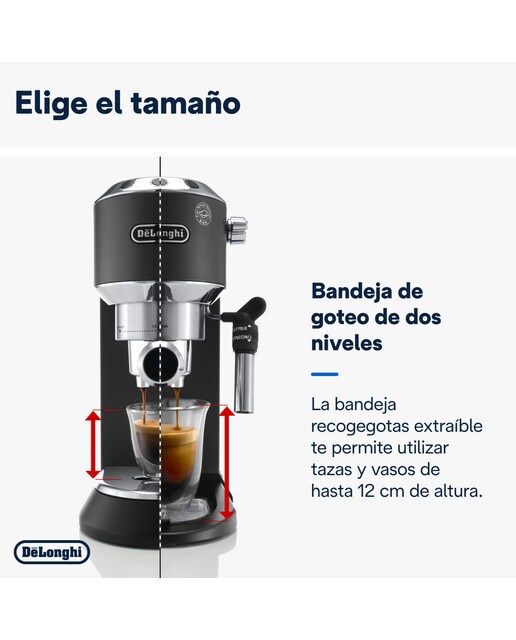 Cafetera espresso manual de bomba De'Longhi Dedica EC685.BK sistema cappuccino Negro-6