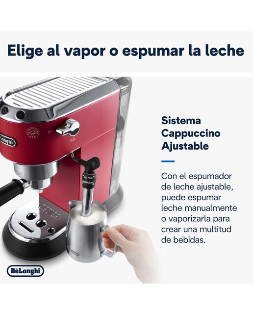 Cafetera espresso manual de bomba De´Longhi Dedica EC685.R sistema cappuccino - Vermelión Vermelión-5