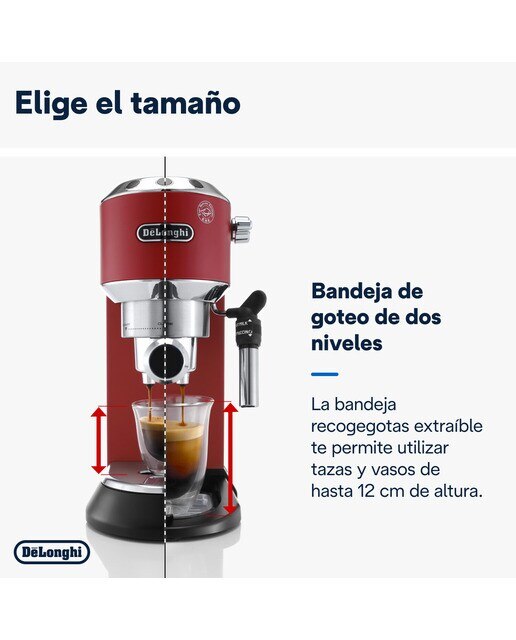 Cafetera espresso manual de bomba De´Longhi Dedica EC685.R sistema cappuccino - Vermelión Vermelión-6