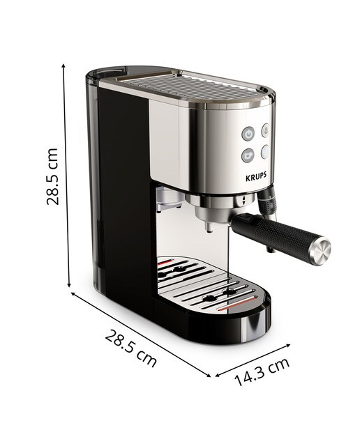 Cafetera espresso manual Krups XP444C con vaporizador de leche Acero Inox-3