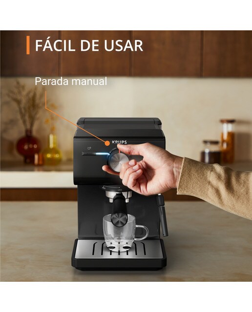 Cafetera espresso manual Krups XP3818 con vaporizador de leche Negro-5