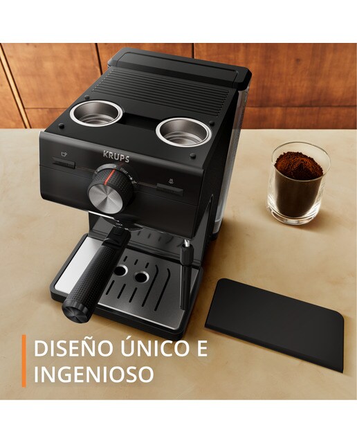 Cafetera espresso manual Krups XP3818 con vaporizador de leche Negro-6