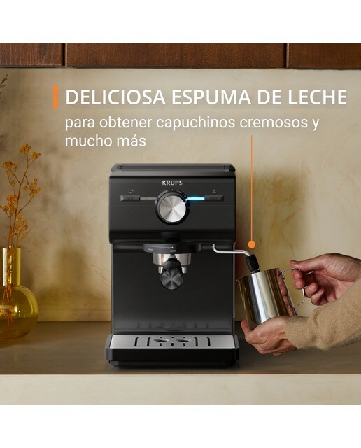 Cafetera espresso manual Krups XP3818 con vaporizador de leche Negro-7